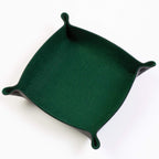Folding Merino Dice Tray - Forest Green