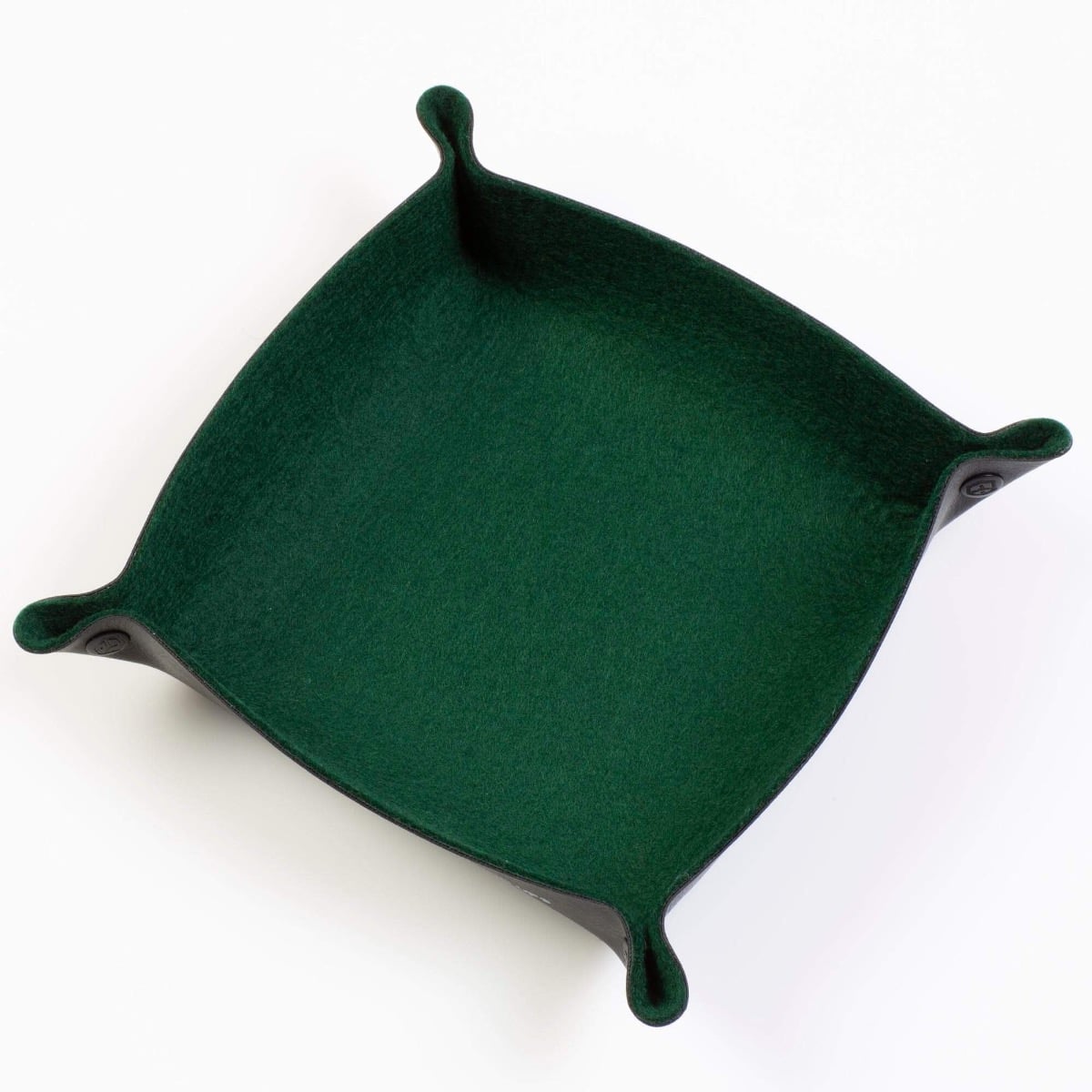 Folding Merino Dice Tray - Forest Green