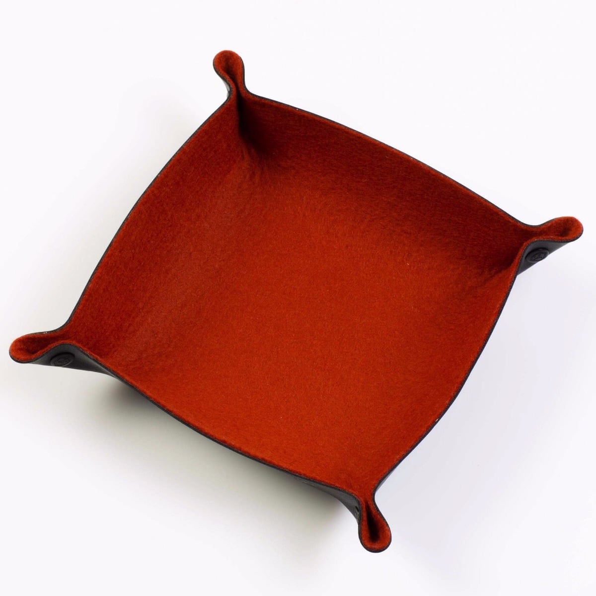 Folding Merino Dice Tray - Rust
