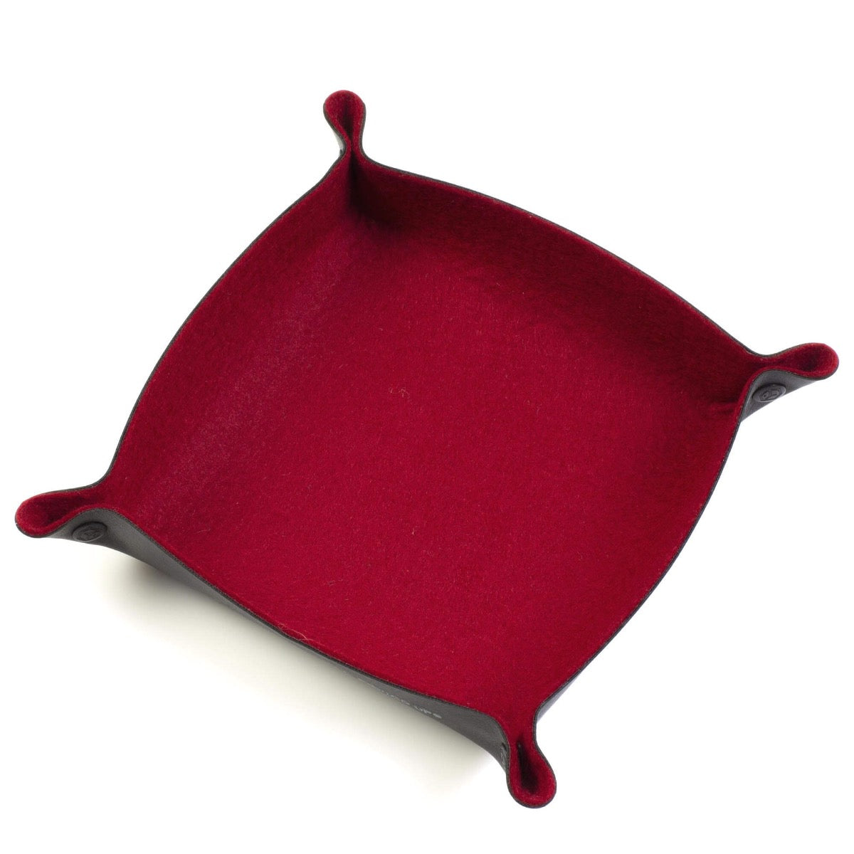 Folding Merino Dice Tray - Scarlet