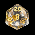 TDSO Encapsulated Flower Orange D20 Dice