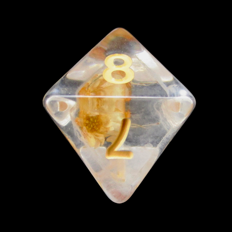 TDSO Encapsulated Flower Orange D8 Dice
