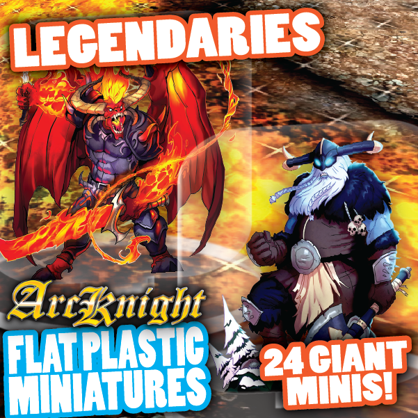 ArcKnight Flat Plastic Miniatures - Legendaries - 24 Giant Minis