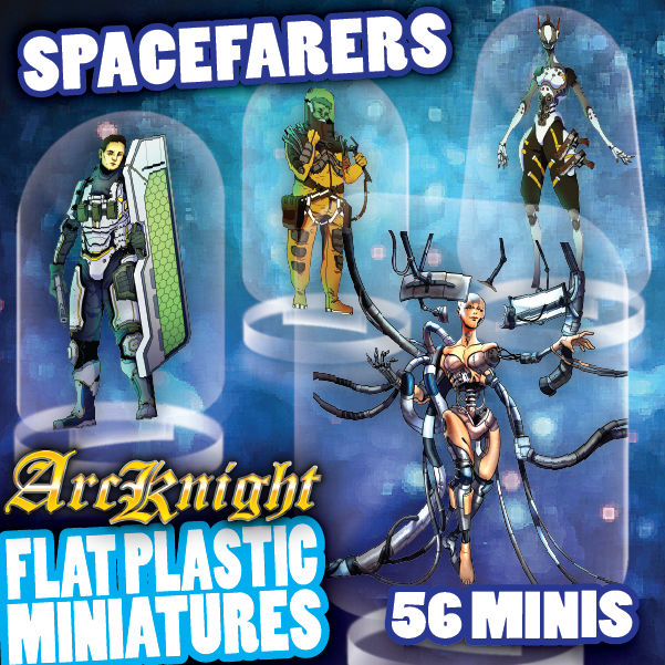 ArcKnight Flat Plastic Miniatures - Spacefarers - 56 Minis