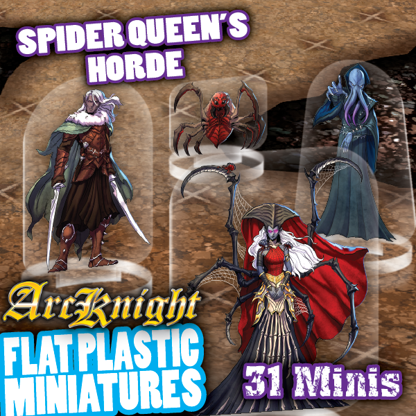 ArcKnight Flat Plastic Miniatures - Spider Queens Horde - 31 Minis
