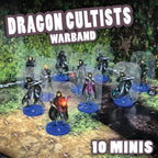 ArcKnight Flat Plastic Miniatures - Dragon Cultist Warband - 10 Minis
