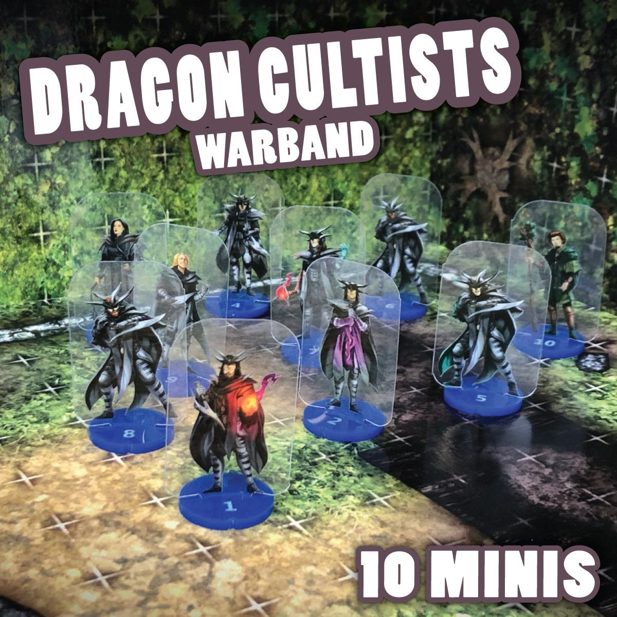 ArcKnight Flat Plastic Miniatures - Dragon Cultist Warband - 10 Minis