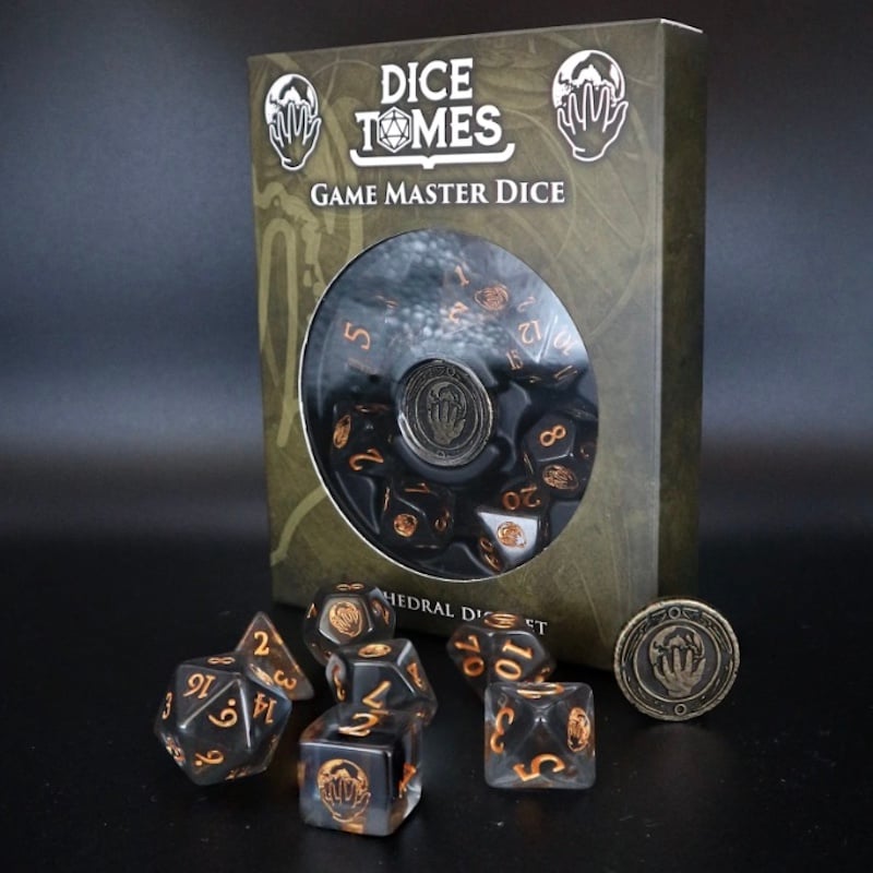 Dice Tomes Game Master 7 Dice Polyset + Coin