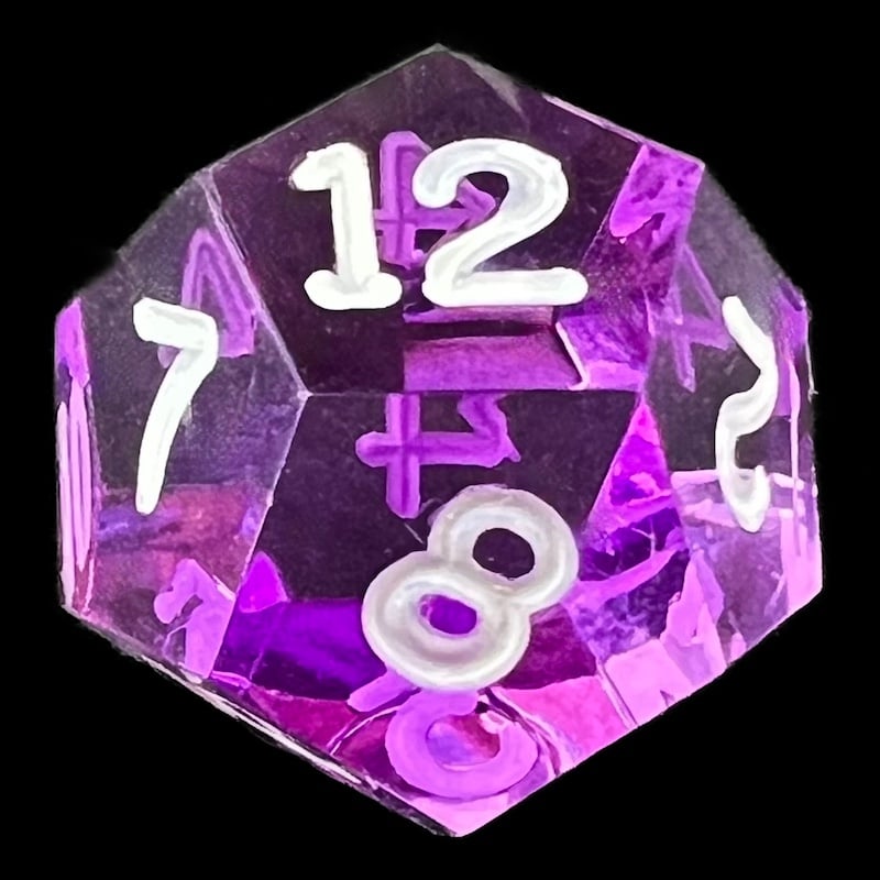 GameScience Gem Amethyst & White Ink D12 Dice