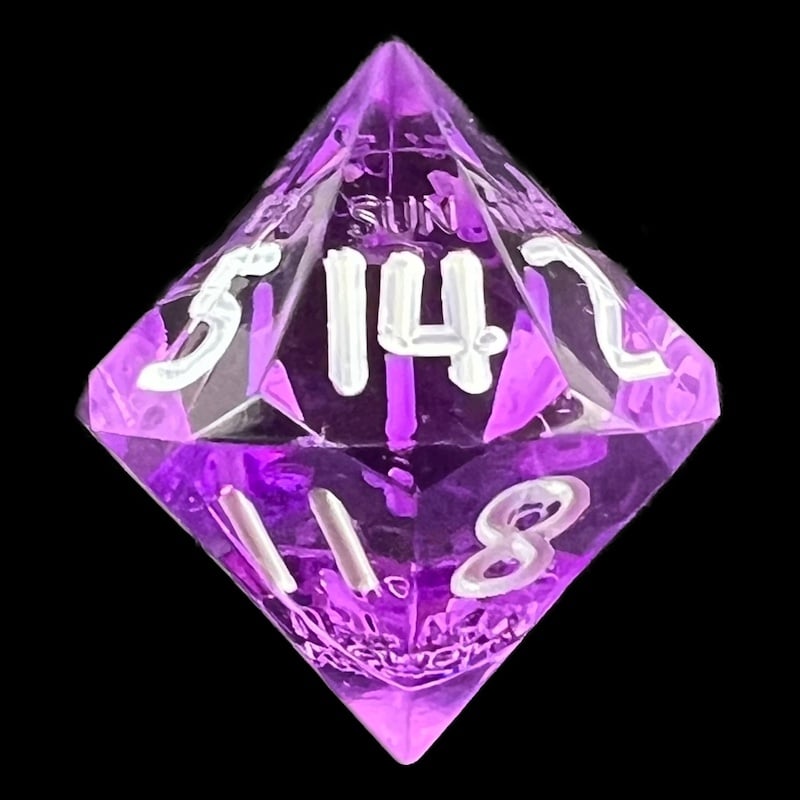 GameScience Gem Amethyst & White Ink D14 Dice
