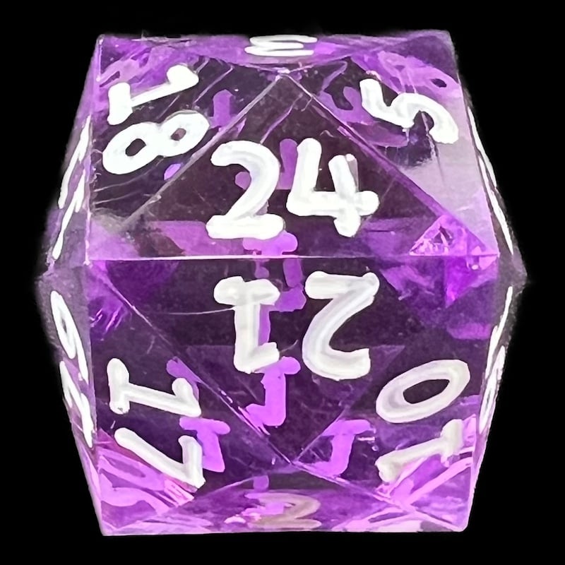 GameScience Gem Amethyst & White Ink D24 Dice