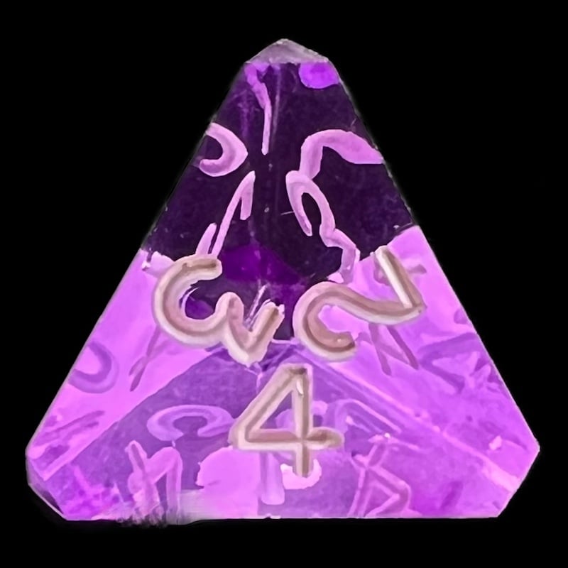 GameScience Gem Amethyst & White Ink D4 Dice