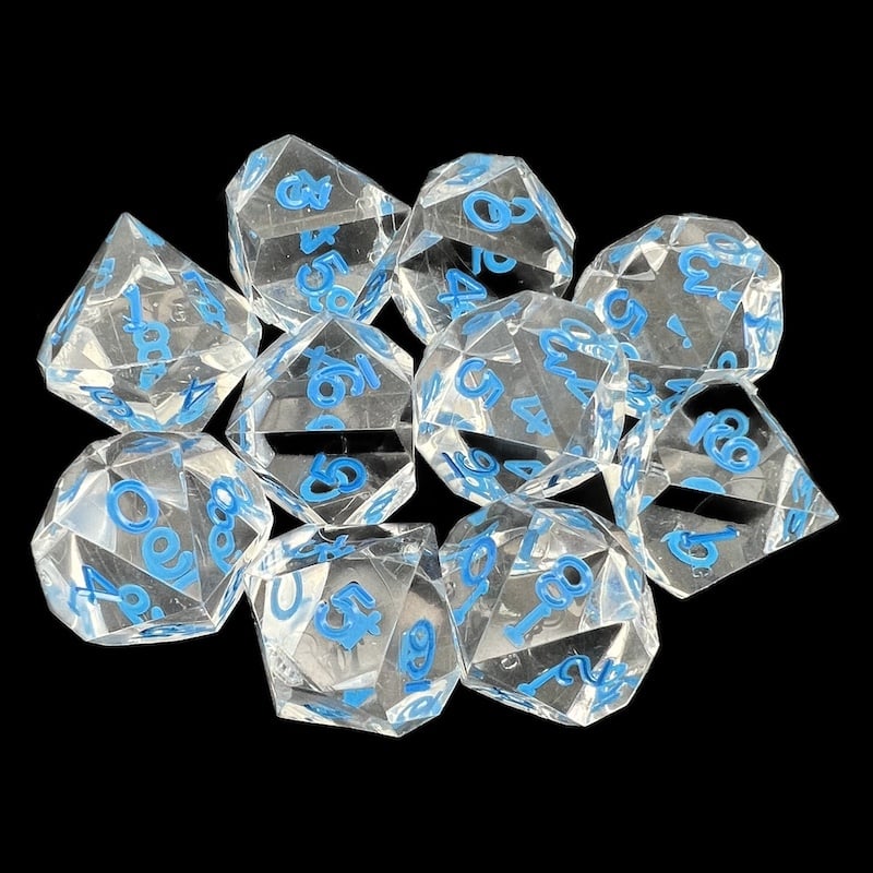 GameScience Gem Diamond & Blue Ink 10 x D10 Dice Set