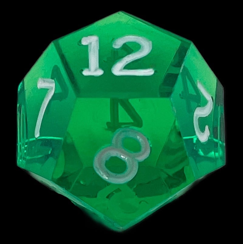 GameScience Gem Emerald & White Ink D12 Dice