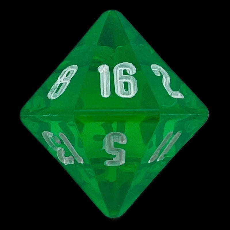 GameScience Gem Emerald & White Ink D16 Dice