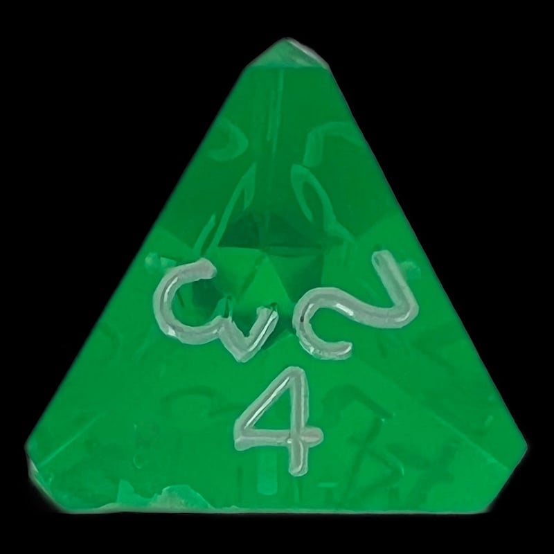 GameScience Gem Emerald & White Ink D4 Dice
