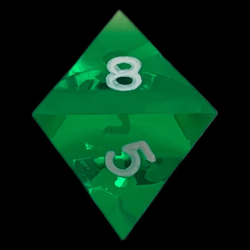 GameScience Gem Emerald & White Ink D8 Dice