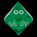 GameScience Gem Emerald & White Ink Percentile Dice