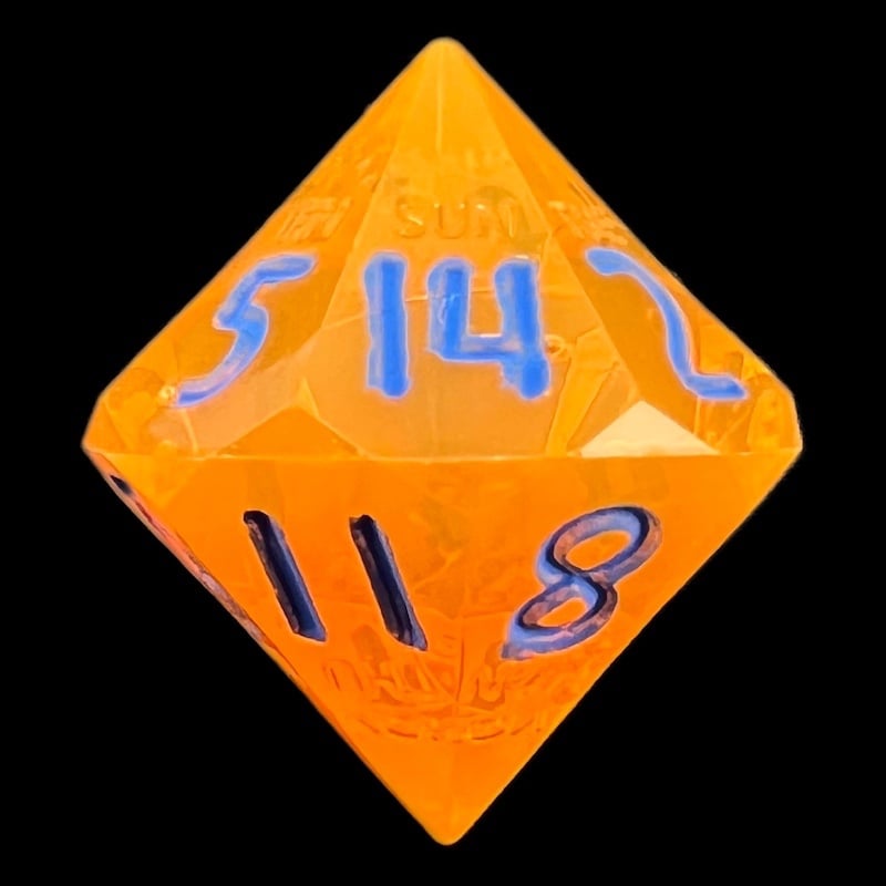 GameScience Gem Fire Sunstone & Blue Ink D14 Dice