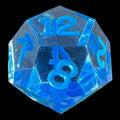 GameScience Gem Ice Blue Moonstone & Blue Ink D12 Dice