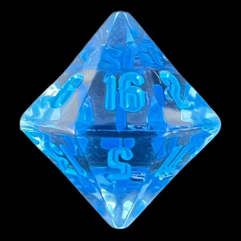 GameScience Gem Ice Blue Moonstone & Blue Ink D16 Dice