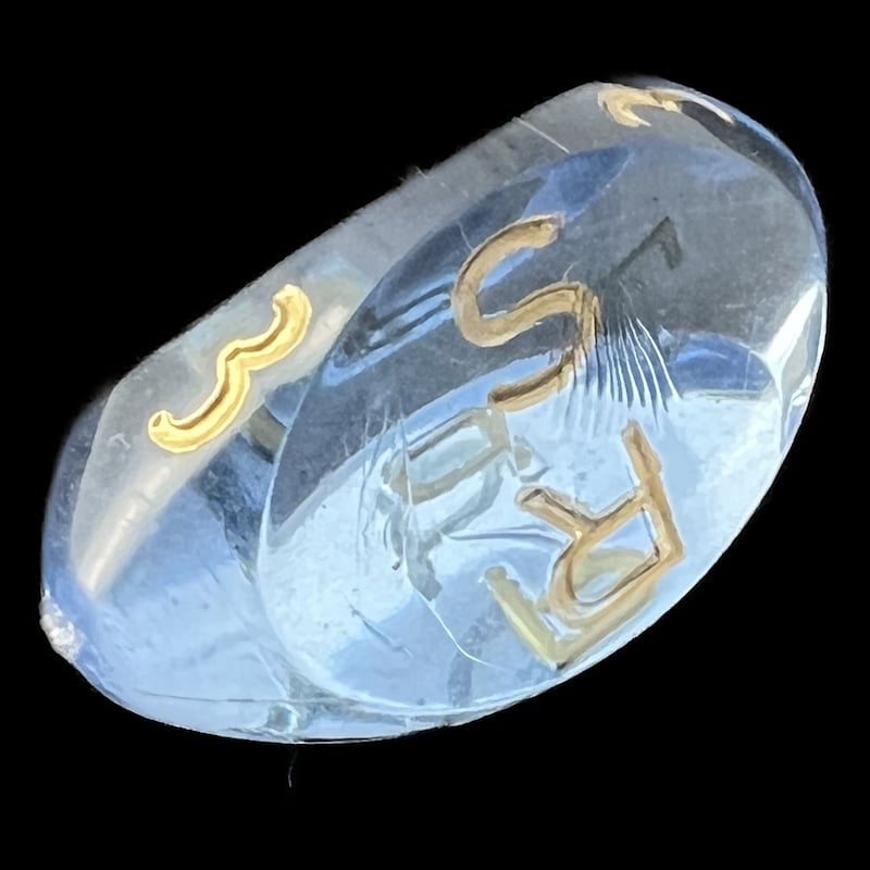 GameScience Gem Ice Blue Moonstone & Gold Ink D3 Dice
