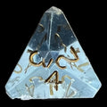 GameScience Gem Ice Blue Moonstone & Gold Ink D4 Dice