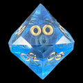 GameScience Gem Ice Blue Moonstone & Gold Ink Percentile Dice