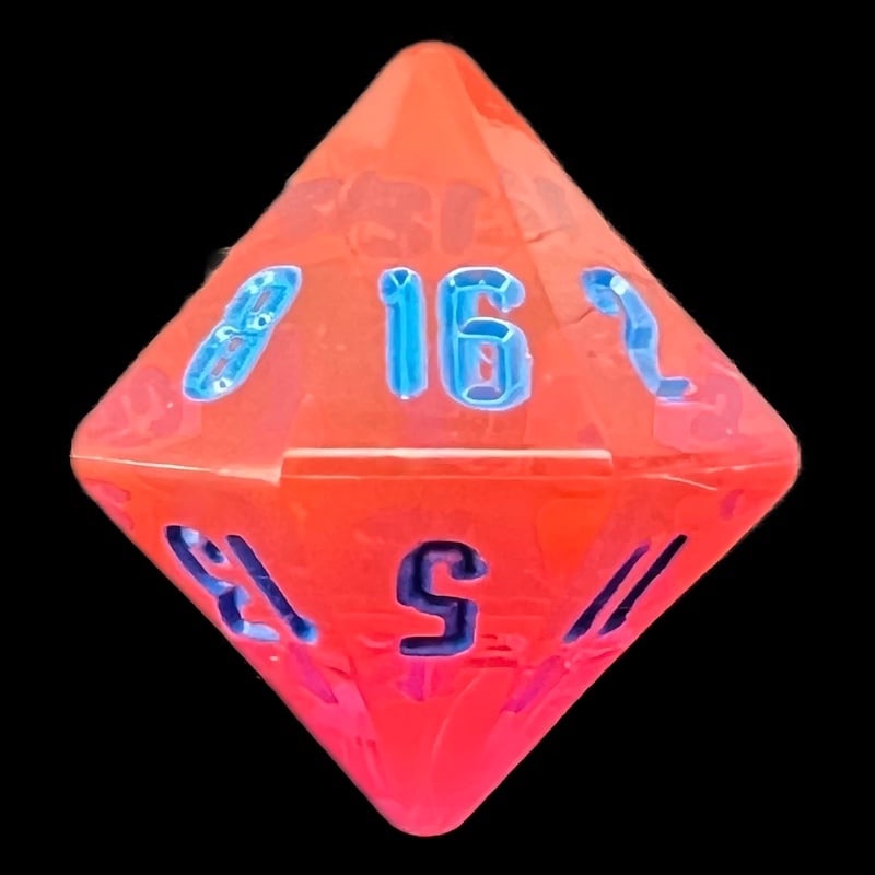 GameScience Gem Laser Red Rubellite & Blue Ink D16 Dice