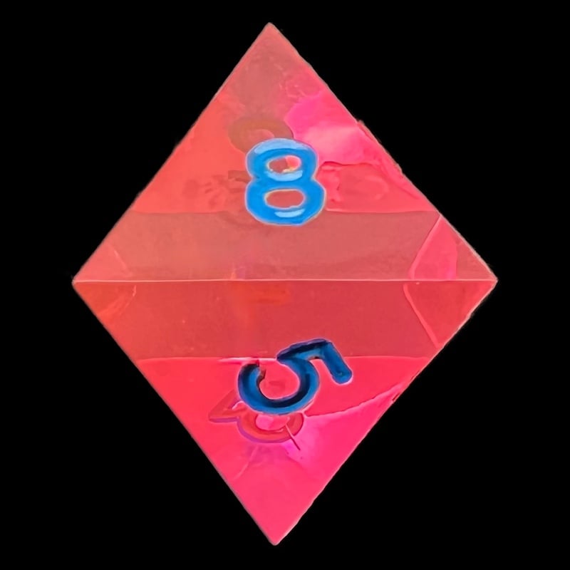 GameScience Gem Laser Red Rubellite & Blue Ink D8 Dice