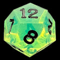 GameScience Gem Laser Yellow Peridot & Black Ink D12 Dice
