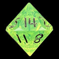 GameScience Gem Laser Yellow Peridot & Black Ink D14 Dice