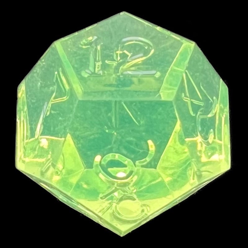 GameScience Gem Laser Yellow Peridot D12 Dice