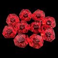 CLEARANCE GameScience Gem Ruby 10 x D12 Dice Set