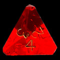 GameScience Gem Ruby & Gold Ink D4 Dice