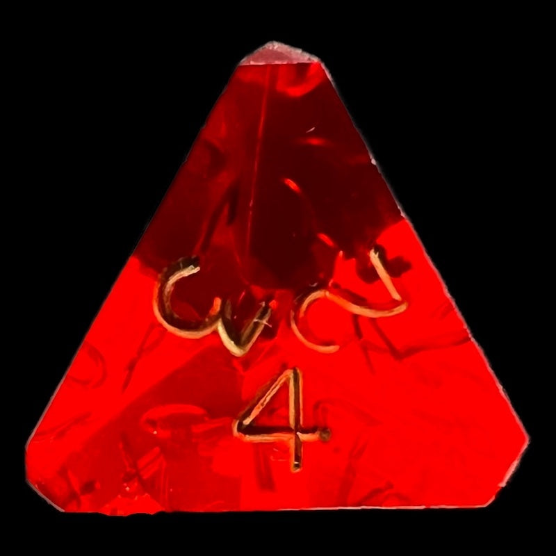 GameScience Gem Ruby & Gold Ink D4 Dice