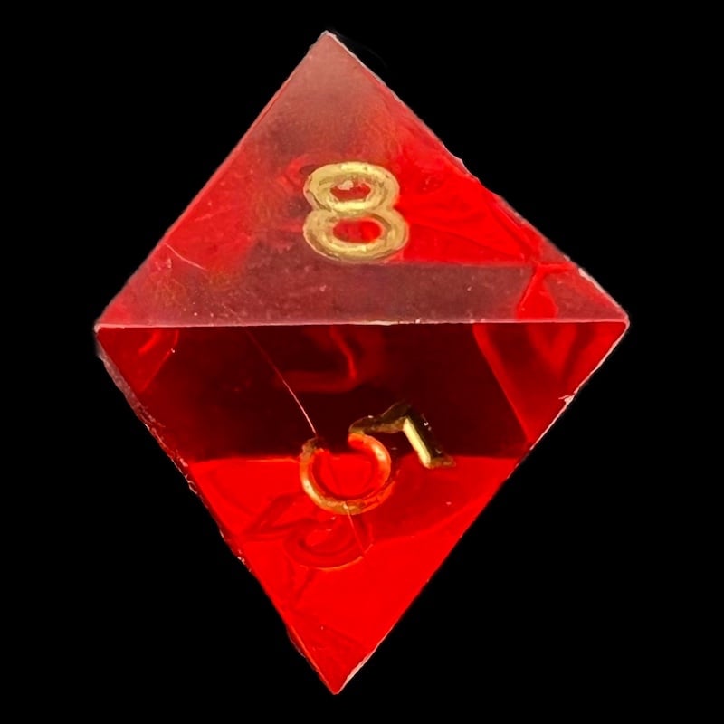 GameScience Gem Ruby & Gold Ink D8 Dice
