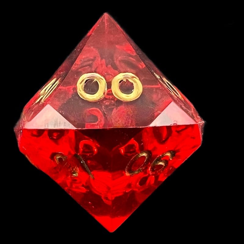 GameScience Gem Ruby & Gold Ink Percentile Dice