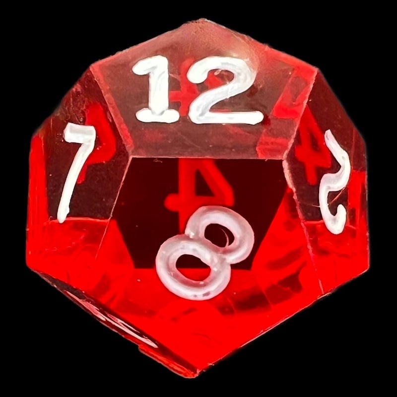 GameScience Gem Ruby & White Ink D12 Dice