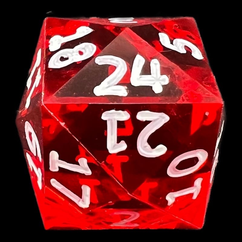 GameScience Gem Ruby & White Ink D24 Dice