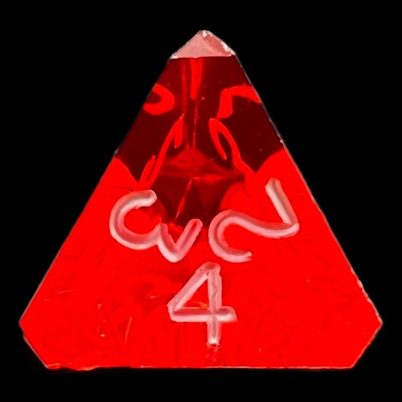 GameScience Gem Ruby & White Ink D4 Dice