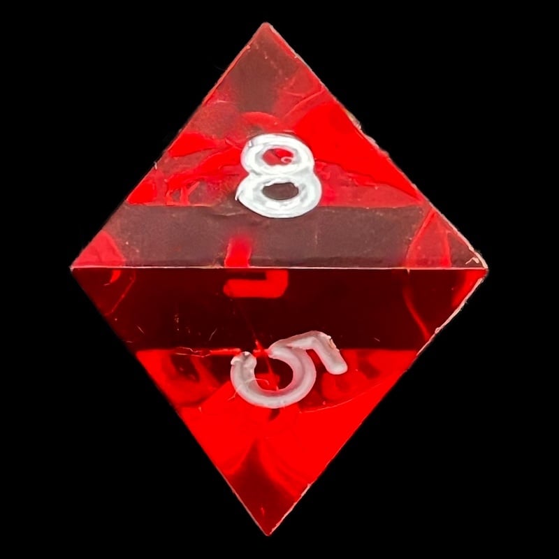 GameScience Gem Ruby & White Ink D8 Dice