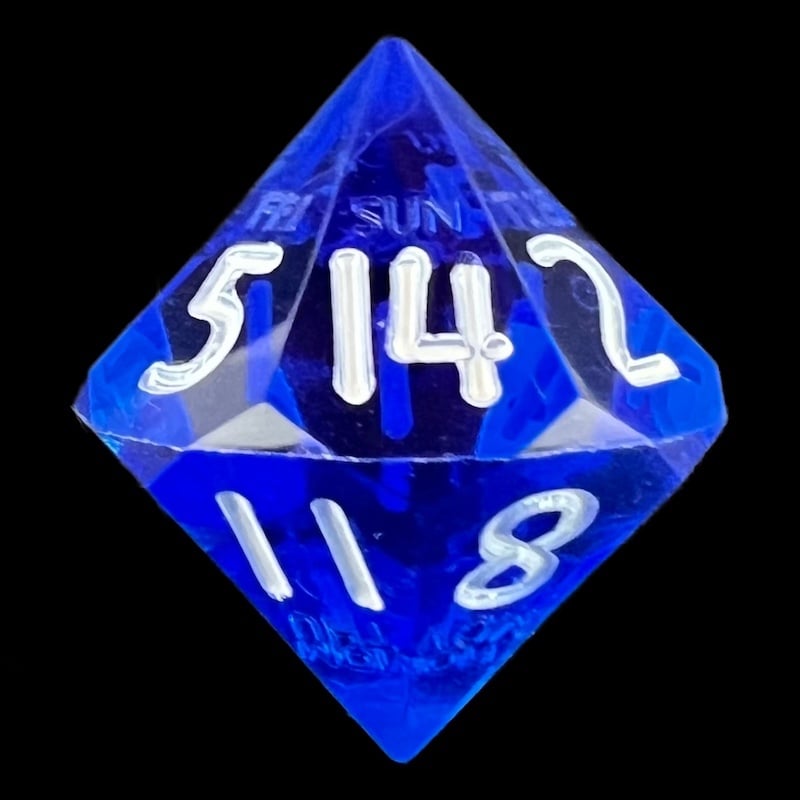 GameScience Gem Sapphire & White Ink D14 Dice