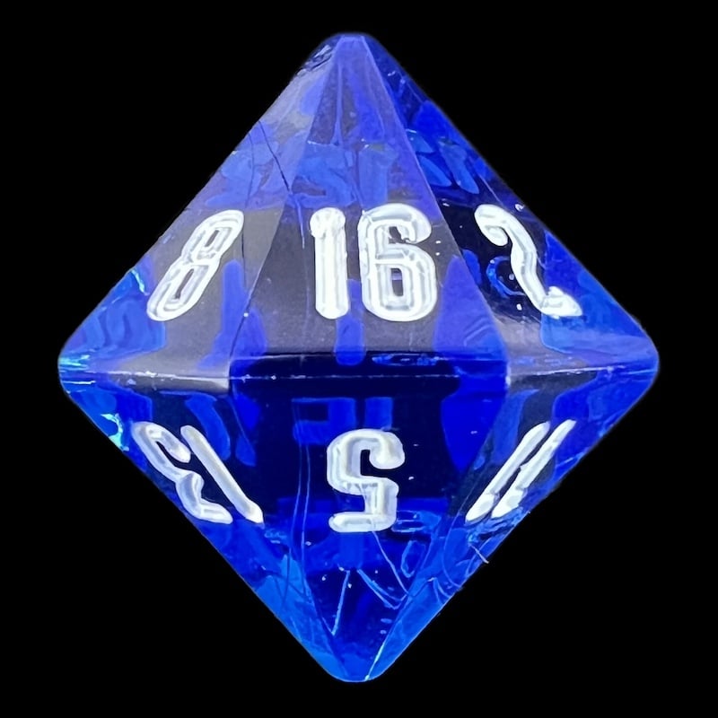 GameScience Gem Sapphire & White Ink D16 Dice