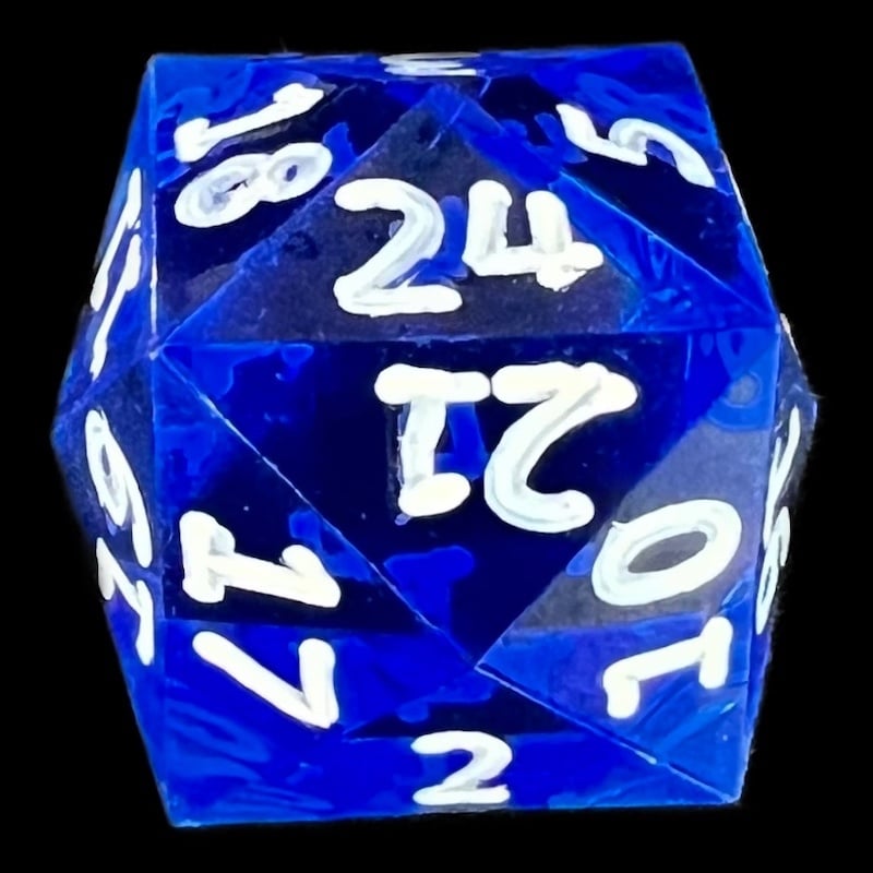GameScience Gem Sapphire & White Ink D24 Dice