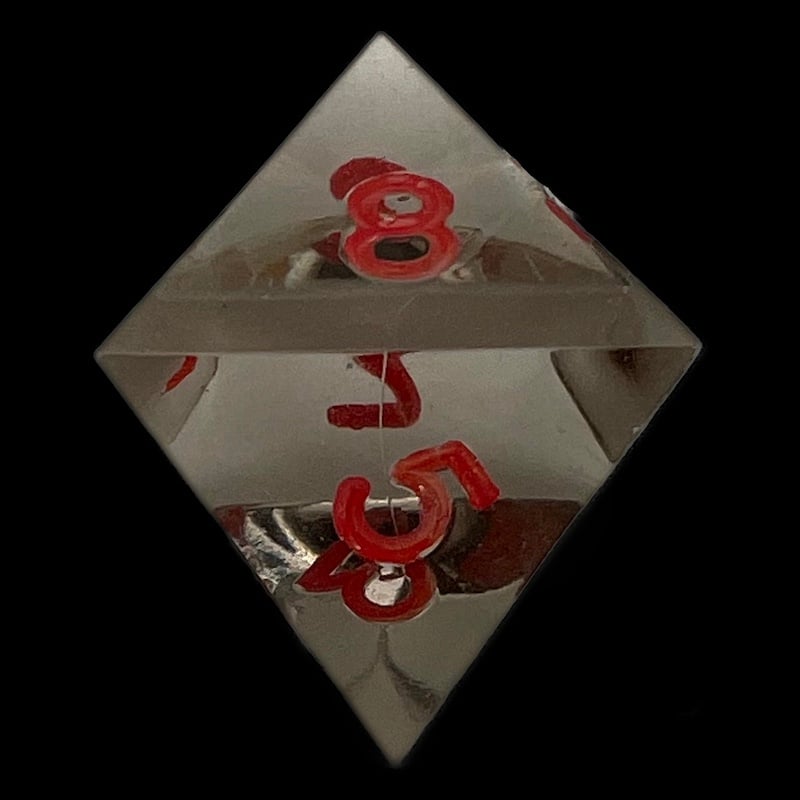 GameScience Gem Smoke Quartz & Red Ink D8 Dice