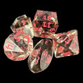 GameScience Gem Smoke Quartz & Red Ink Zocchi D3 D5 D14 D16 D24 Dice Set