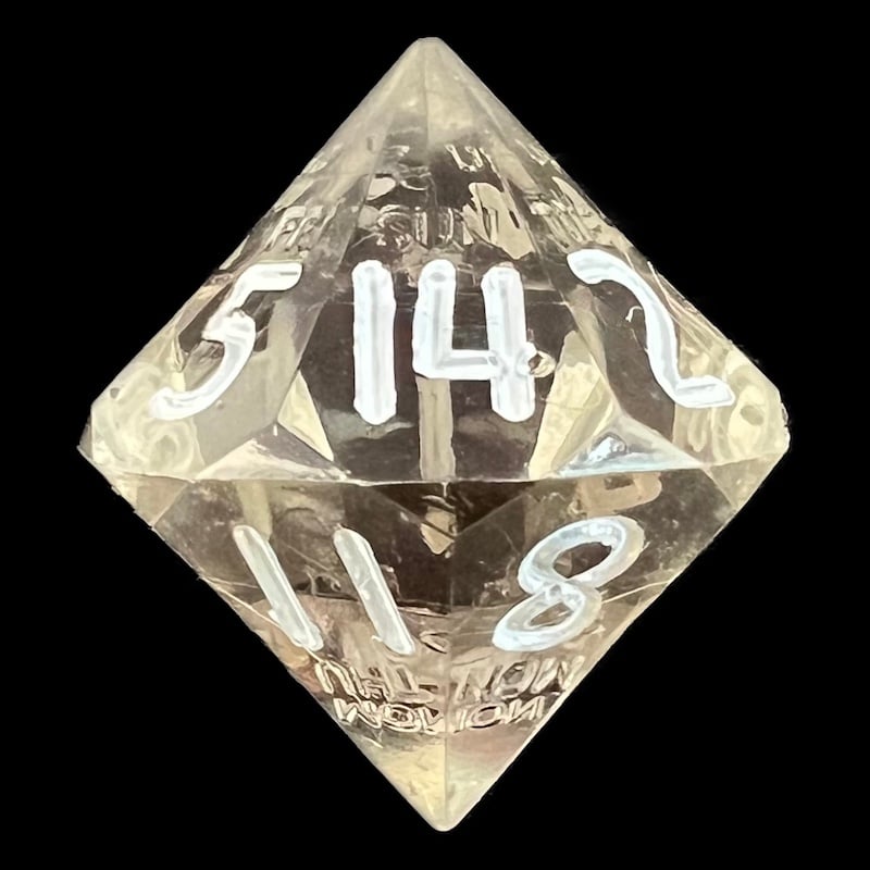 GameScience Gem Smoke Quartz & White Ink D14 Dice