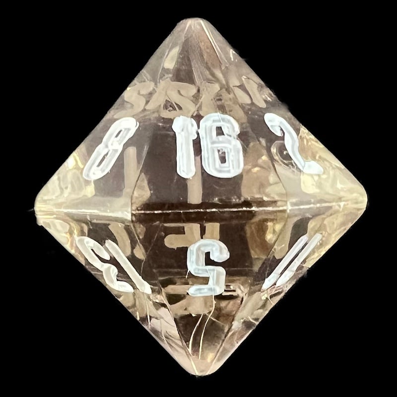 GameScience Gem Smoke Quartz & White Ink D16 Dice