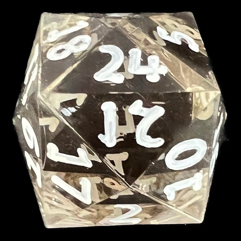 GameScience Gem Smoke Quartz & White Ink D24 Dice